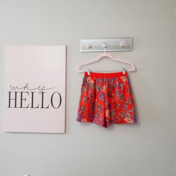 NWT Maje coral multicoloured sequined floral mini shorts, 2 or M - Picture 14 of 16